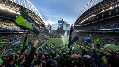 Seattle Seahawks defensive coordinator Aden Durde on the sideline at Lumen Field