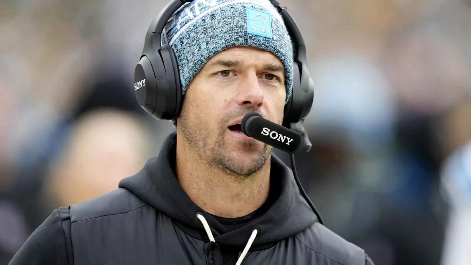 Nov 2, 2025; Green Bay, Wisconsin, USA; Carolina Panthers head coach Dave Canales during the second half against the Green Bay Packers at Lambeau Field. Mandato…