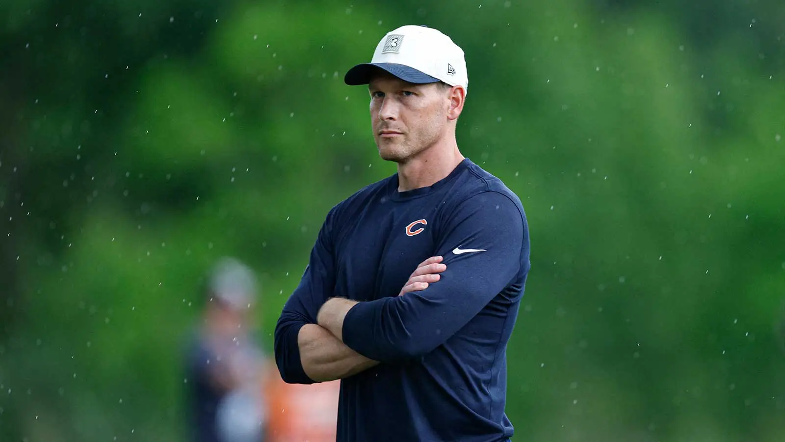 Jun 11, 2026; Lake Forest, IL, USA; Chicago Bears head coach Ben Johnson looks on during Minicamp at Halas Hall. Mandatory Credit: Kamil Krzaczynski-Imagn Image…