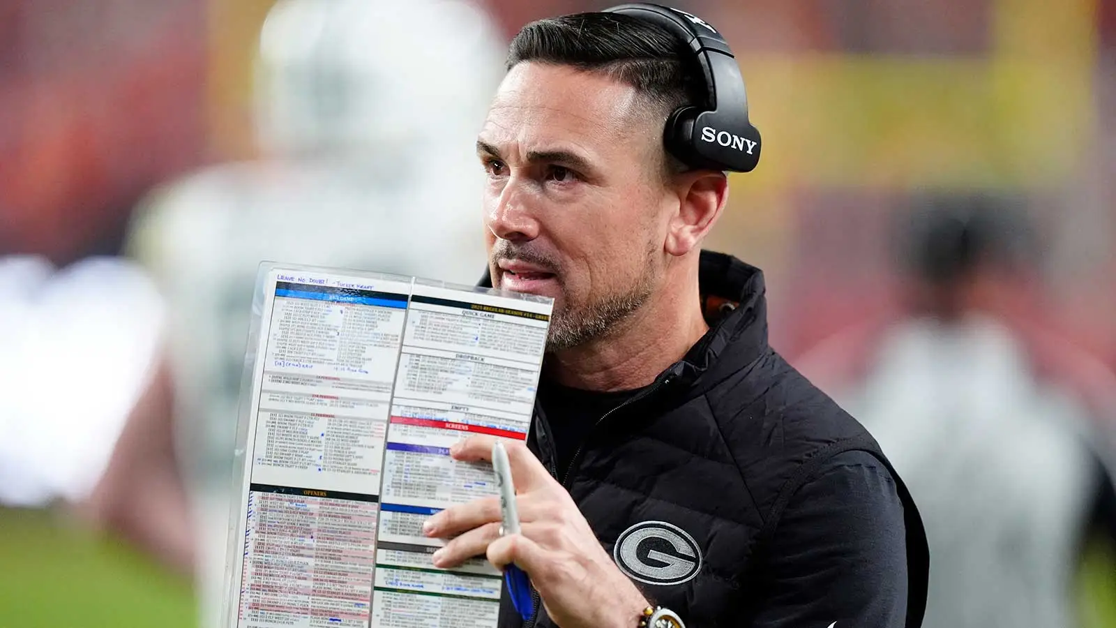 Dec 14, 2025; Denver, Colorado, USA; Green Bay Packers head coach Matt Lafleur stands on the sidelines during the fourth quarter against the Denver Broncos at E…