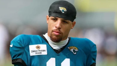 Aug 3, 2026; Jacksonville, FL, USA; Jacksonville Jaguars wide receiver Parker Washington (11) participates in training camp at Miller Electric Center. Mandatory…