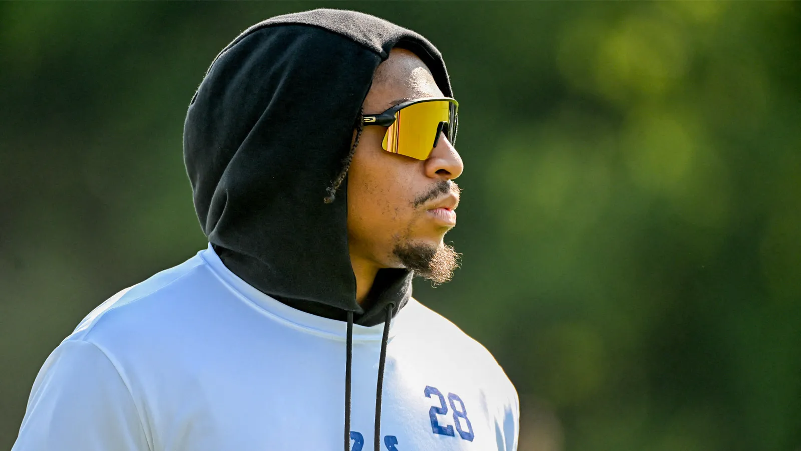 Jul 31, 2026; Westfield, IN, USA; Indianapolis Colts running back Jonathan Taylor (28) is seen on day three of training camp at Grand Park Sports Campus. Mandat…