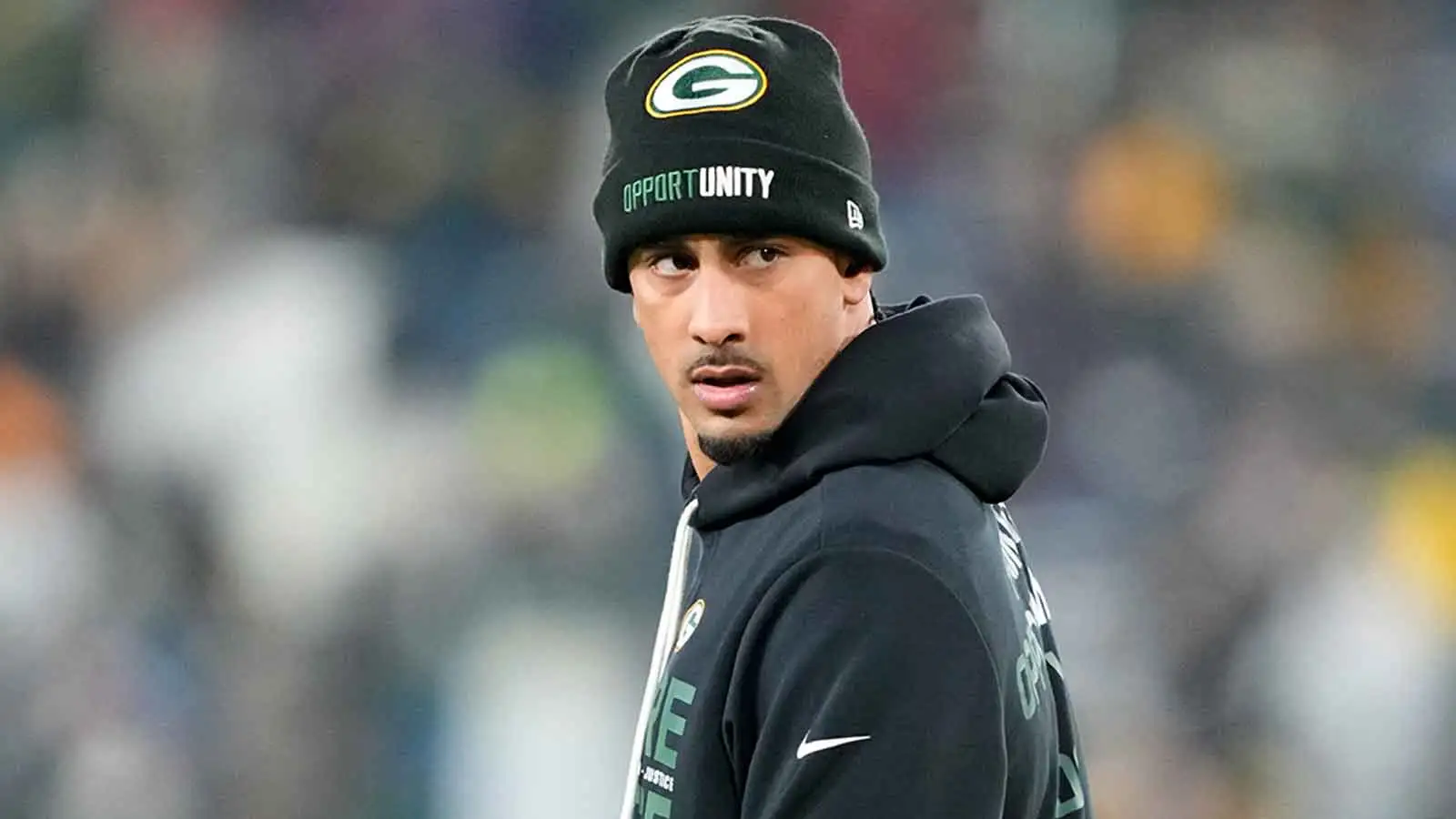Dec 27, 2025; Green Bay, Wisconsin, USA; Green Bay Packers quarterback Jordan Love (10) is seen prior to the game against the Baltimore Ravens at Lambeau Field.…