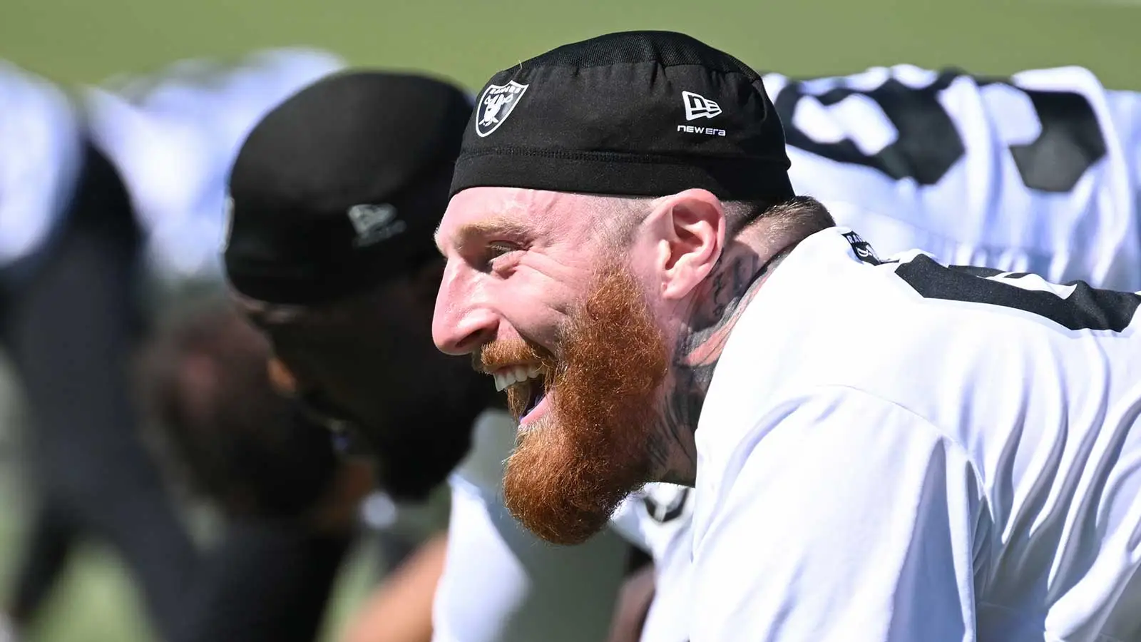 May 28, 2026; Henderson, NV, USA; Las Vegas Raiders defensive end Maxx Crosby (98) looks on during organized team activities at Intermountain Health Performance…