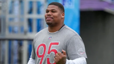 Feb 1, 2025; Orlando, FL, USA; New York Jets lineman Quinnen Williams (95) during AFC Practice for the Pro Bowl Games at Camping World Stadium. Mandatory Credit…