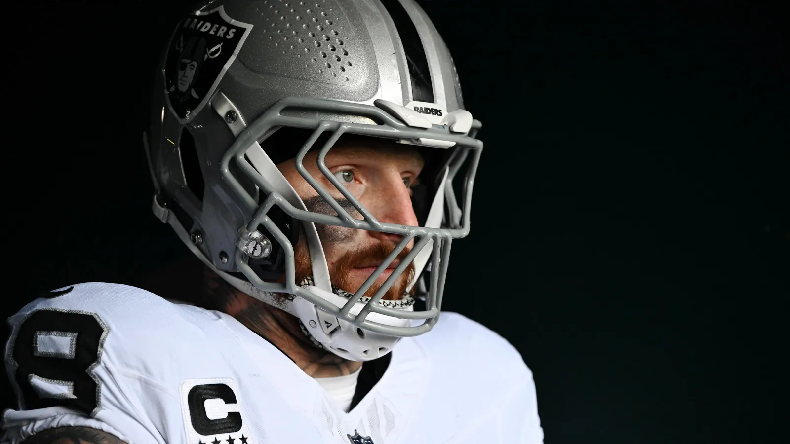 Dec 14, 2025; Philadelphia, Pennsylvania, USA; Las Vegas Raiders defensive end Maxx Crosby (98) in the tunnel against the Philadelphia Eagles at Lincoln Financi…