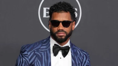 Jul 15, 2026; New York, NY, USA; Russell Wilson arrives on the red carpet before the 2026 ESPY Awards at Lincoln Center. Mandatory Credit: Kirby Lee-Imagn Image…