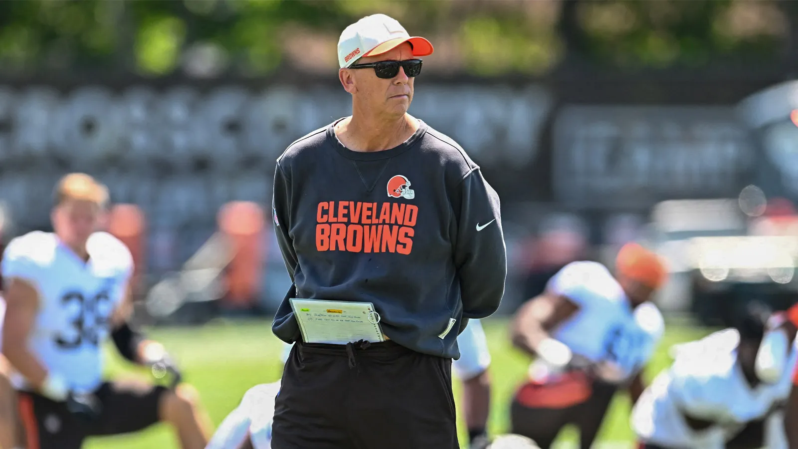 Aug 4, 2026; Berea, OH, USA; Cleveland Browns head coach Todd Monken during training camp at CrossCountry Mortgage Campus. Mandatory Credit: Ken Blaze-Imagn Ima…