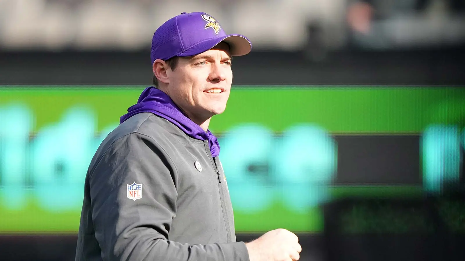 Dec 21, 2025; East Rutherford, New Jersey, USA; Minnesota Vikings head coach Kevin O'Connell before the game at MetLife Stadium. Mandatory Credit: Robert Deutsc…